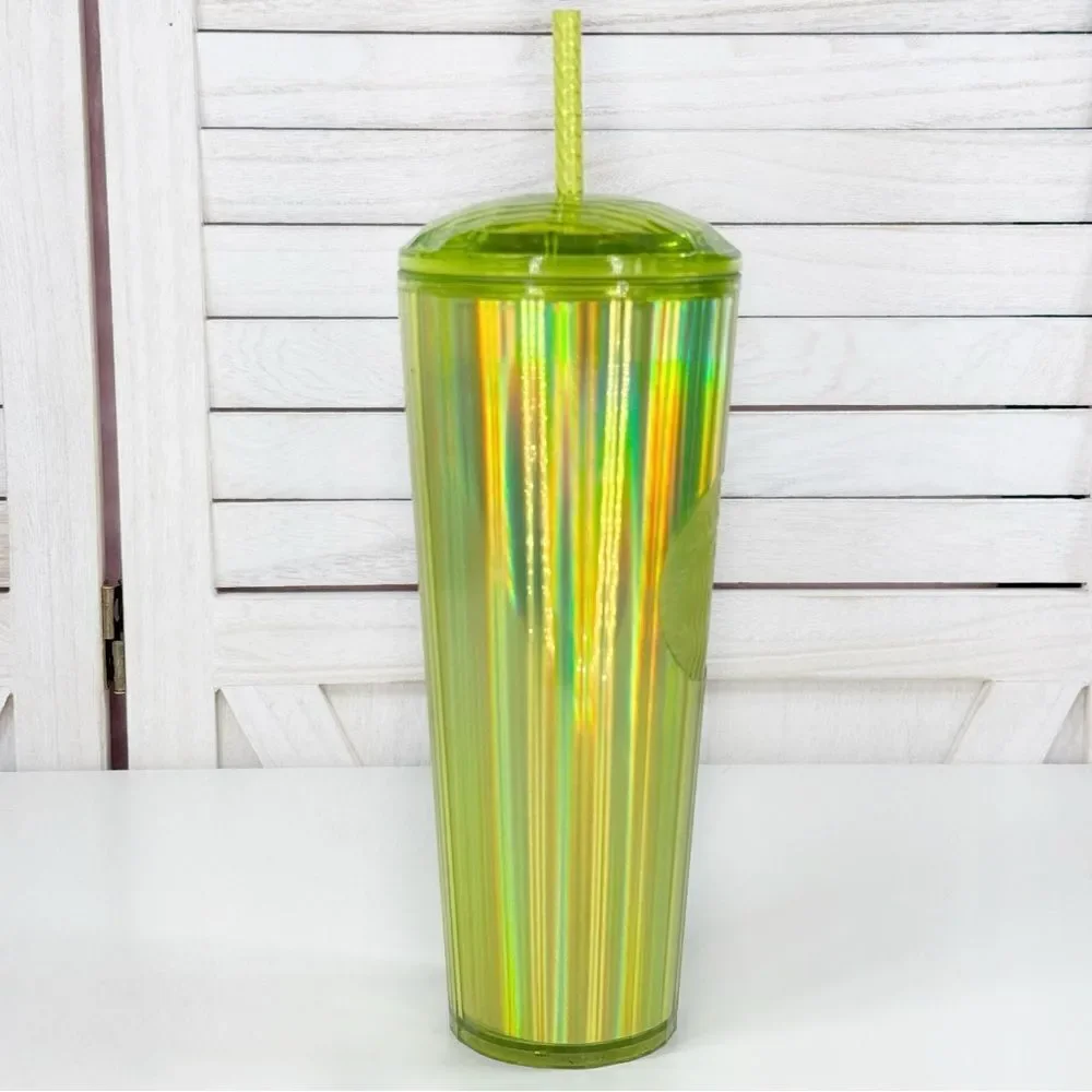 Starbucks Lime Kaleidoscope Iridescent Tumbler Cup With Straw Lid 24oz Venti‎